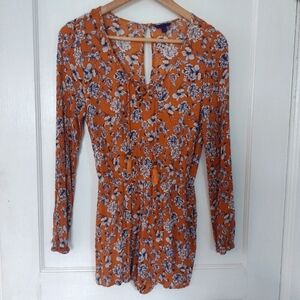 Aéropostale Floral Long Sleeve Romper